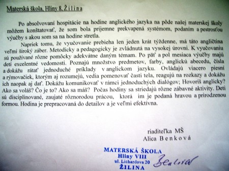 MŠ Lichardova 20, Hliny VIII, Žilina